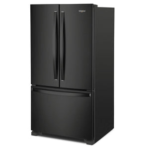 Whirlpool Counter-Depth 20-cu ft 3 -Door French Door Refrigerator with Ice Maker ( Black ) ENERGY STAR Certified