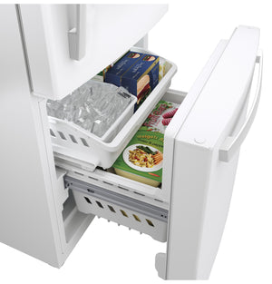 GE 20.9-cu ft Standard-Depth Bottom-Freezer Refrigerator with Ice Maker ( White ) ENERGY STAR Certified