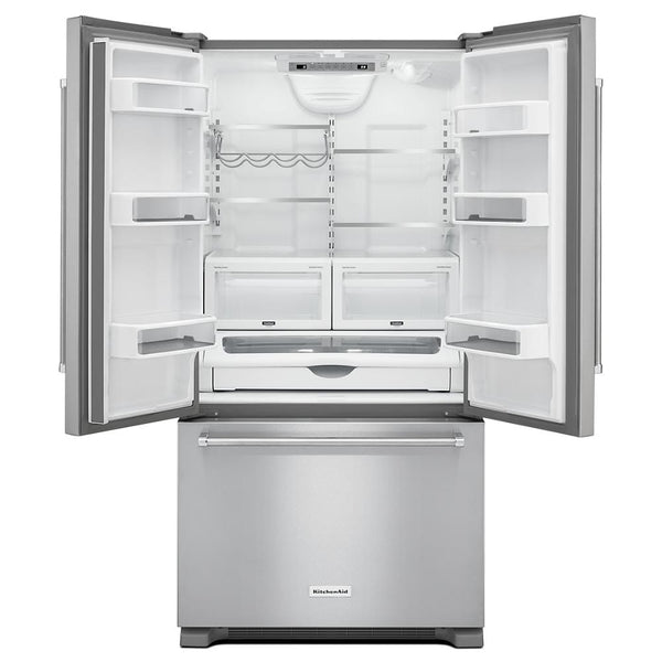 KitchenAid Counter-Depth 21.9000-cu ft 3 -Door French Door Refrigerator with Ice Maker with Water Dispenser ( Stainless steel )