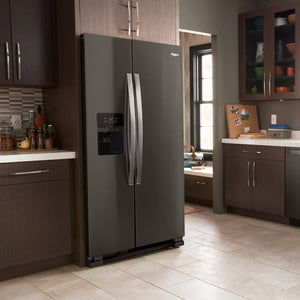 Whirlpool 24.5-cu ft Side-by-Side Refrigerator with Ice Maker ,Water and Ice Dispenser ( Fingerprint Resistant Black Stainless )