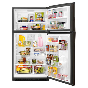 Whirlpool 21.3-cu ft Top-Freezer Refrigerator ( Fingerprint Resistant Black Stainless ) ENERGY STAR Certified