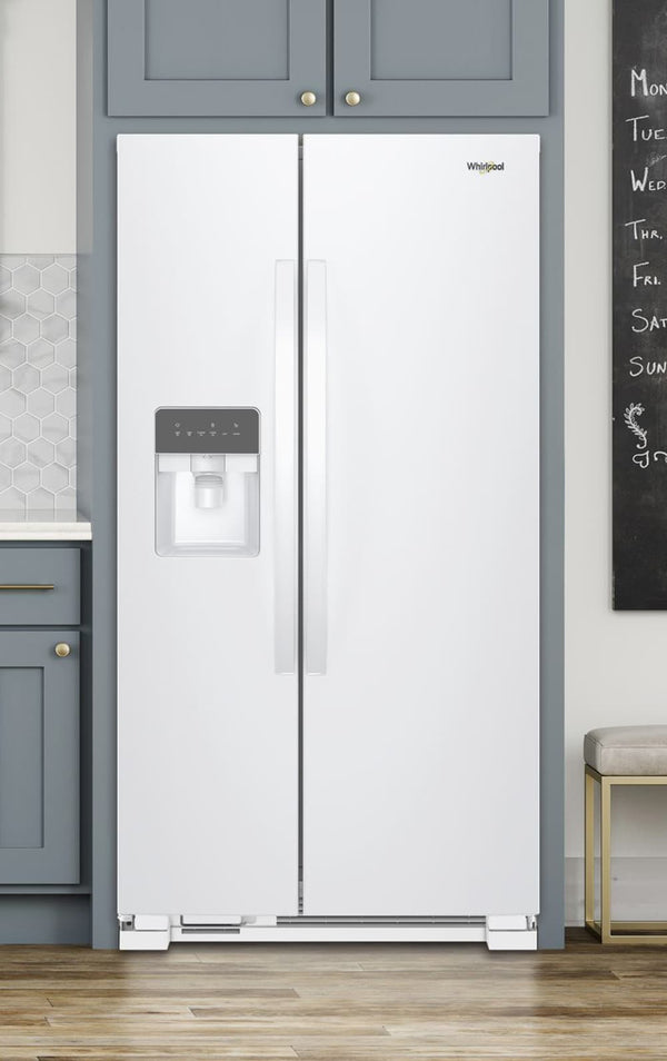 Whirlpool 24.6-cu ft Side-by-Side Refrigerator with Ice Maker ,Water and Ice Dispenser ( White ) ENERGY STAR Certified