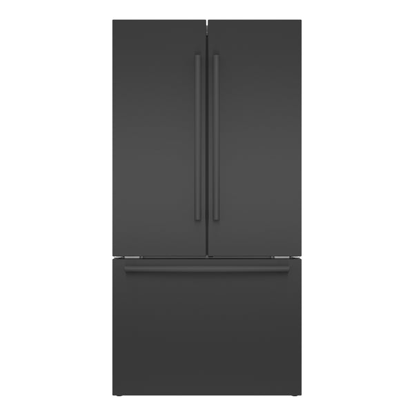 Bosch Counter-Depth 800 Series 21-cu ft 3 -Door French Door Refrigerator with Ice Maker with Water Dispenser ( Black stainless steel ) ENERGY STAR Certified