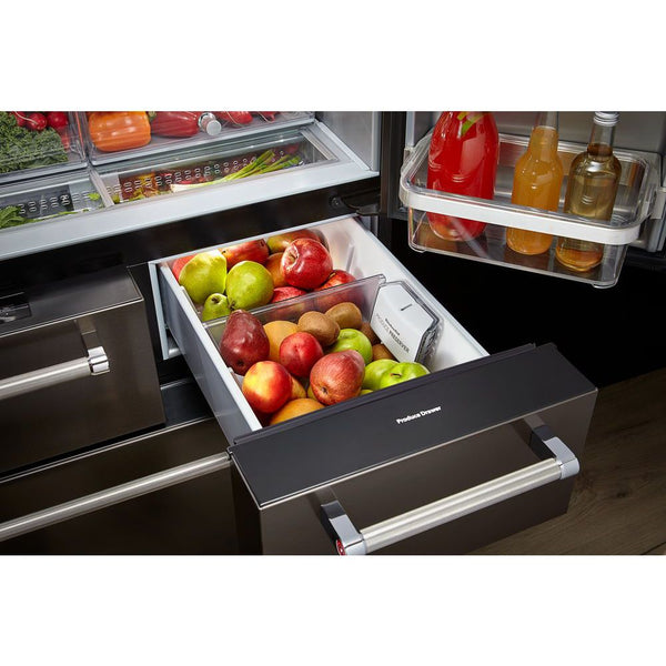 KitchenAid Standard-Depth 25.8-cu ft 5 -Door French Door Refrigerator with Ice Maker with Water and Ice Dispenser ( Black Stainless Steel with PRINTSHIELD Finish )