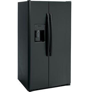 GE 25.3-cu ft Side-by-Side Refrigerator with Ice Maker ,Water and Ice Dispenser ( Black ) ENERGY STAR Certified
