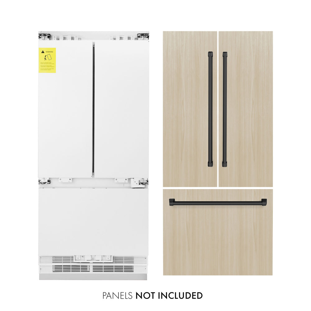 ZLINE KITCHEN & BATH Counter-Depth 19.6-cu ft 3 -Door Built-In French Door Refrigerator with Ice Maker with Water and Ice Dispenser ( Panel-Ready ) ENERGY STAR Certified