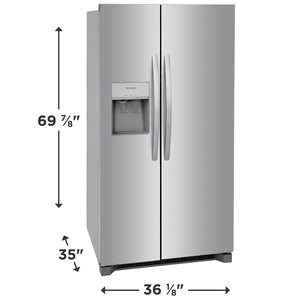 Frigidaire 25.6-cu ft Side-by-Side Refrigerator with Ice Maker ,Water and Ice Dispenser ( Stainless steel ) ENERGY STAR Certified
