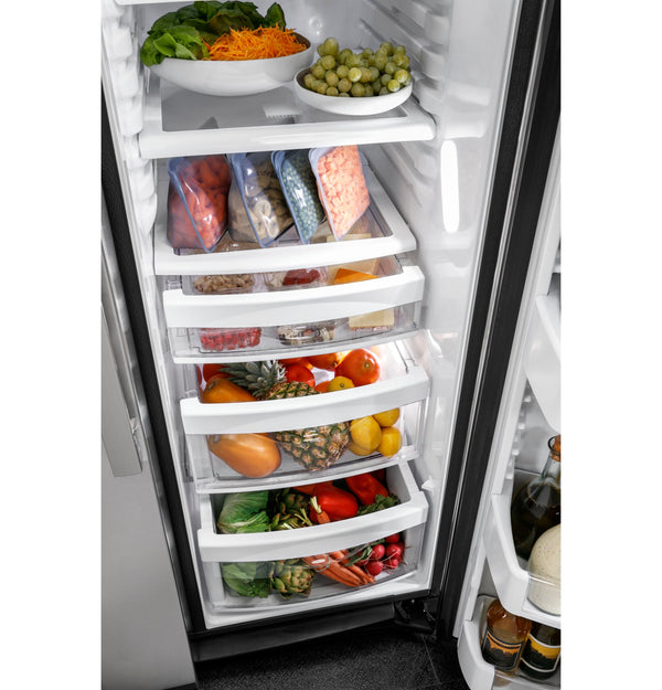 GE 25.1-cu ft Side-by-Side Refrigerator with Ice Maker ,Water and Ice Dispenser ( Stainless Steel )