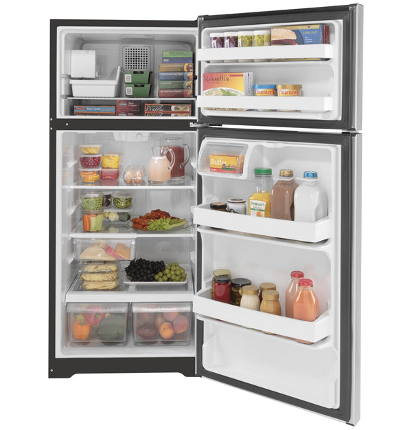 GE 16.6-cu ft Top-Freezer Refrigerator with Ice Maker ( Stainless Steel ) ENERGY STAR Certified