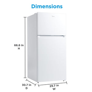 Midea Fingerprint Resistant 18.1-cu ft Top-Freezer Refrigerator ( White ) Garage Ready ENERGY STAR Certified