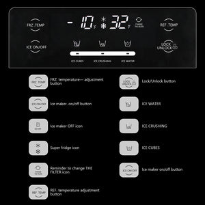 COWSAR 20.01-cu ft Counter-Depth Side-by-Side Refrigerator with Ice Maker ,Water and Ice Dispenser ( Silver )