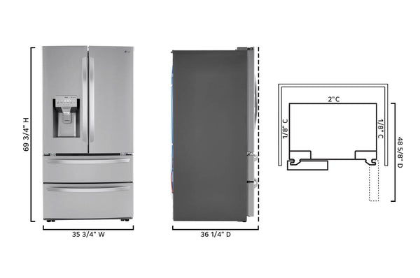 LG Standard-Depth Craft Ice 27.8-cu ft 4 -Door Smart Compatible French Door Refrigerator with Dual Ice Maker with Water and Ice Dispenser ( PrintProof Stainless Steel ) ENERGY STAR Certified