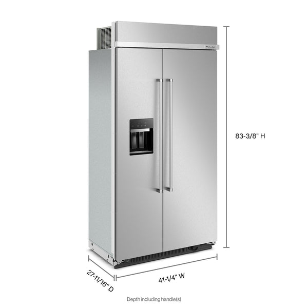 KitchenAid 29.4-cu ft Counter-Depth Side-by-Side Refrigerator Built-In ,Water and Ice Dispenser ( Stainless Steel )