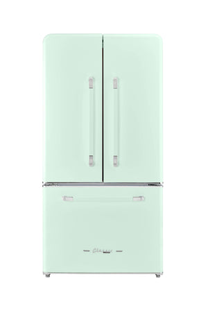 UNIQUE Classic Retro Counter-Depth 21.4-cu ft 3 -Door French Door Refrigerator with Ice Maker with Ice Dispenser ( Summer Mint Green ) ENERGY STAR Certified