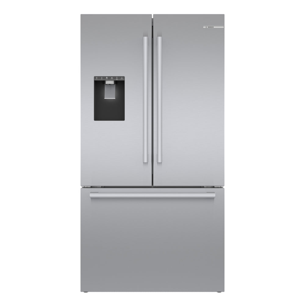 Bosch Counter-Depth 500 Series 21.6-cu ft 3 -Door Smart Compatible French Door Refrigerator with Ice Maker with Water and Ice Dispenser ( Stainless Steel ) ENERGY STAR Certified