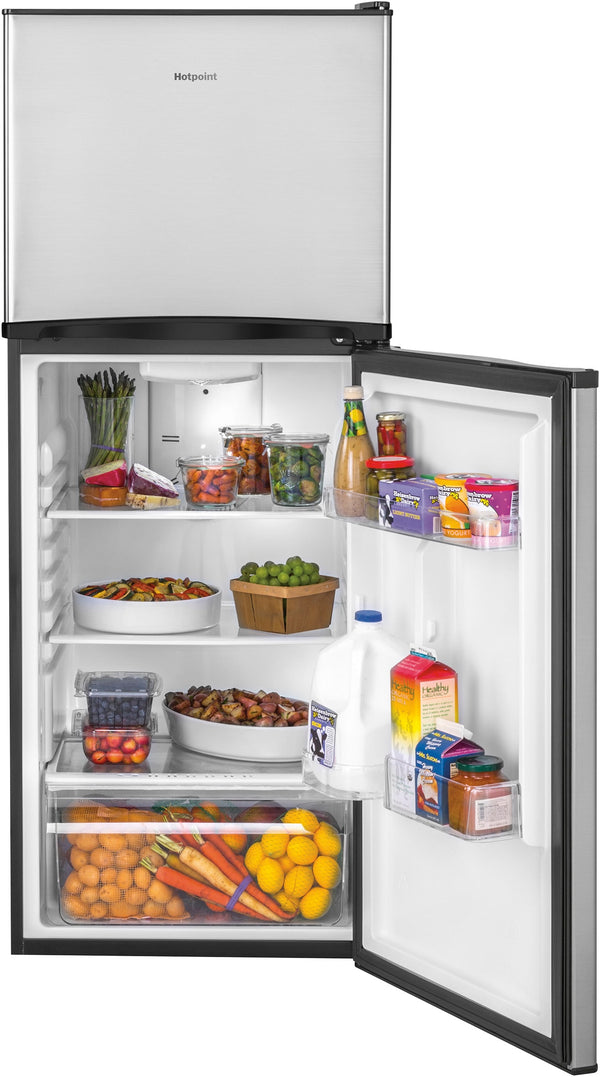 Hotpoint 9.7-cu ft Counter-Depth Top-Freezer Refrigerator ( Stainless steel )
