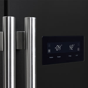 FORNO Salerno Espresso 15.62-cu ft Counter-Depth Side-by-Side Refrigerator ( Black )