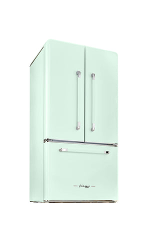 UNIQUE Classic Retro Counter-Depth 21.4-cu ft 3 -Door French Door Refrigerator with Ice Maker with Ice Dispenser ( Summer Mint Green ) ENERGY STAR Certified