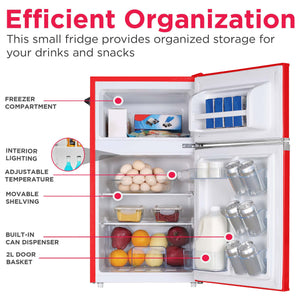 Frigidaire 3.2-cu ft Mini Fridge with Freezer ( Red )