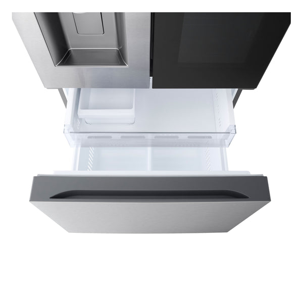 LG Standard-Depth InstaView 24.5-cu ft 3 -Door Smart Compatible French Door Refrigerator with Dual Ice Maker with Water and Ice Dispenser and Door within Door ( PrintProof Stainless Steel )