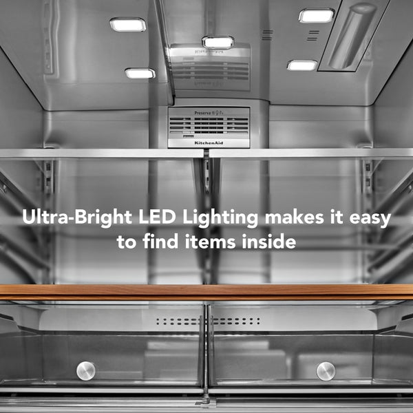 KitchenAid Standard-Depth 26.2-cu ft 4 -Door French Door Refrigerator with Ice Maker with Water and Ice Dispenser ( PrintShield Stainless )