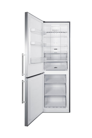 Summit Appliance 10.6-cu ft Counter-Depth Bottom-Freezer Refrigerator Stainless steel doors and gray cabinet ) ENERGY STAR Certified
