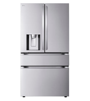 LG Standard-Depth 28.6-cu ft 4 -Door Smart Compatible French Door Refrigerator with Dual Ice Maker with Water and Ice Dispenser ( PrintProof Stainless Steel ) ENERGY STAR Certified