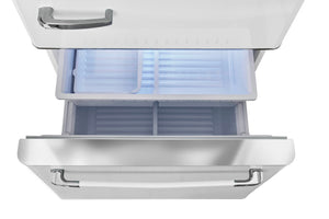 UNIQUE Classic Retro 17.7-cu ft Counter-Depth Bottom-Freezer Refrigerator with Ice Maker ( Marshmallow White ) ENERGY STAR Certified