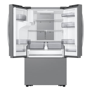 Samsung Counter-Depth Mega Capacity 25.5-cu ft 3 -Door Smart Compatible French Door Refrigerator Triple with Water and Ice Dispenser ( Fingerprint Resistant Stainless Steel ) ENERGY STAR Certified