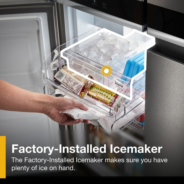 Whirlpool Counter-Depth 19.4-cu ft 4 -Door French Door Refrigerator with Ice Maker ( Fingerprint-Resistant Stainless Finish ) ENERGY STAR Certified