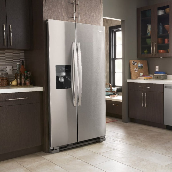 Whirlpool 24.5-cu ft Side-by-Side Refrigerator with Ice Maker ,Water and Ice Dispenser ( Fingerprint Resistant Stainless Steel )