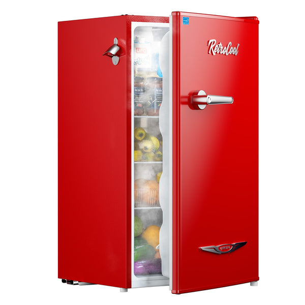 Upstreman 3.2-cu ft Retro Mini Fridge(Red)ENERGY STAR