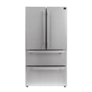 FORNO Counter-Depth Moena 19.2-cu ft 4 -Door French Door Refrigerator with Ice Maker with Ice Dispenser ( Stainless steel )