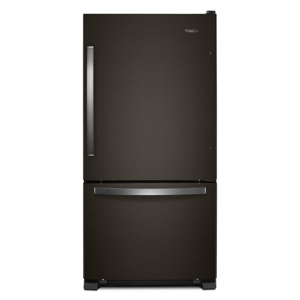 Whirlpool 22.1-cu ft Standard-Depth Bottom-Freezer Refrigerator with Ice Maker ( Fingerprint Resistant Black Stainless ) ENERGY STAR Certified