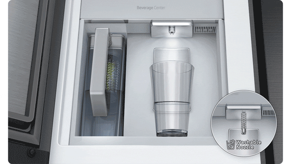 Samsung Bespoke Standard-Depth Family Hub 28.6-cu ft 4 -Door Smart Compatible French Door Refrigerator with Dual Ice Maker with Water Dispenser and Door within Door ( Stainless steel ) ENERGY STAR Certified