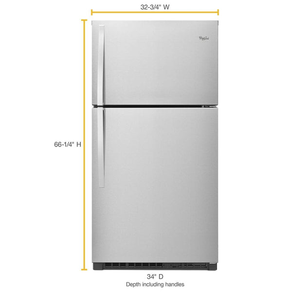 Whirlpool 21.3-cu ft Top-Freezer Refrigerator ( Monochromatic Stainless Steel ) ENERGY STAR Certified