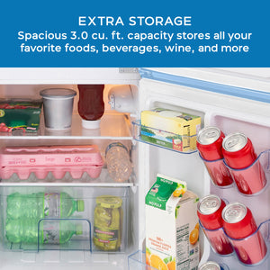 Avanti 3-cu ft Mini Fridge with Freezer ( Robin's Egg Blue )