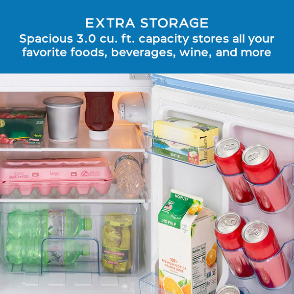 Avanti 3-cu ft Mini Fridge with Freezer ( Robin's Egg Blue )