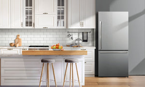 Hisense 17.2-cu ft Counter-Depth Bottom-Freezer Refrigerator with Ice Maker ( Fingerprint Resistant Stainless Steel ) ENERGY STAR Certified