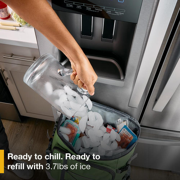 Whirlpool Standard-Depth 24.7-cu ft 3 -Door French Door Refrigerator with Ice Maker with Water and Ice Dispenser ( Black Stainless Steel ) ENERGY STAR Certified