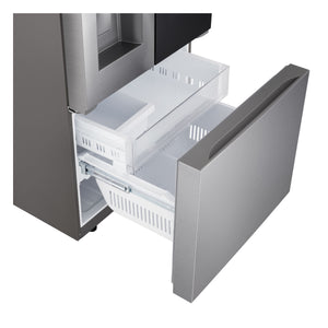 LG Standard-Depth InstaView 24.5-cu ft 3 -Door Smart Compatible French Door Refrigerator with Dual Ice Maker with Water and Ice Dispenser and Door within Door ( PrintProof Stainless Steel )