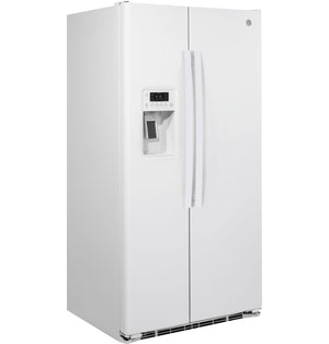 GE 21.9-cu ft Counter-Depth Side-by-Side Refrigerator with Ice Maker ,Water and Ice Dispenser ( White )