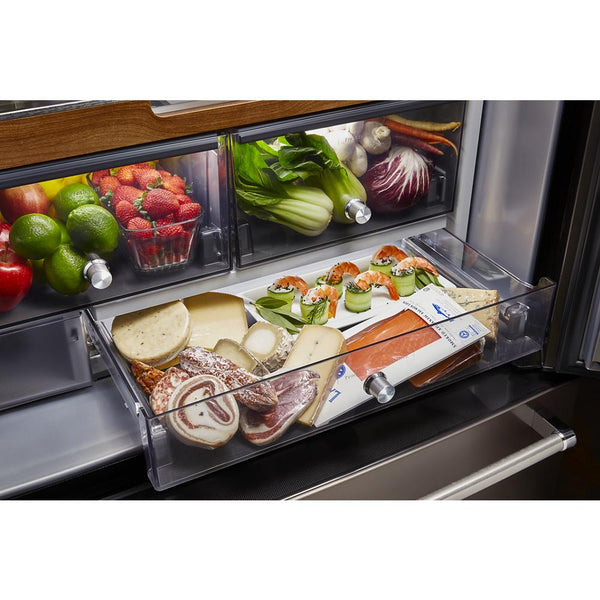 KitchenAid Counter-Depth 23.8-cu ft 3 -Door French Door Refrigerator with Ice Maker with Water and Ice Dispenser ( Black Stainless Steel with PRINTSHIELD Finish )