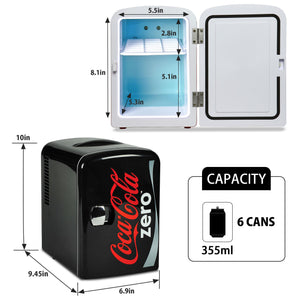 Coca-Cola Coke Zero 6 Can Portable 4L Cooler/Warmer 0.14-cu ft ( Black, Red )