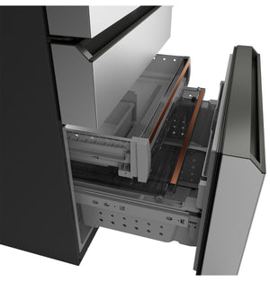 Cafe Standard-Depth 28.7-cu ft 4 -Door Smart Compatible French Door Refrigerator with Ice Maker with Water Dispenser ( Platinum Glass ) ENERGY STAR Certified