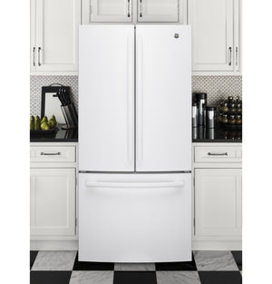 GE Counter-Depth 18.6-cu ft 3 -Door French Door Refrigerator with Ice Maker with Water Dispenser ( White ) ENERGY STAR Certified