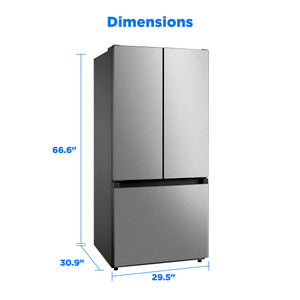 Midea Standard-Depth 18.4-cu ft 3 -Door French Door Refrigerator Optional (sold separately) ( Stainless Steel ) ENERGY STAR Certified