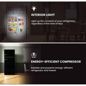 ConServ 18-cu ft Counter-Depth Top-Freezer Refrigerator with Ice Maker ( Black )