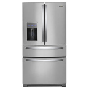 Whirlpool Standard-Depth 26-cu ft 4 -Door French Door Refrigerator with Ice Maker with Water and Ice Dispenser ( Fingerprint Resistant Stainless Steel )