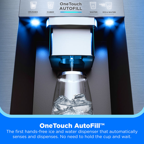 Midea Standard-Depth OneTouch Autofill 28.9-cu ft 3 -Door Smart Compatible French Door Refrigerator with Dual Ice Maker with Water and Ice Dispenser ( Stainless steel ) ENERGY STAR Certified